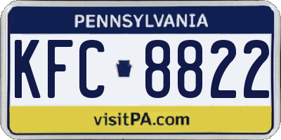 PA license plate KFC8822
