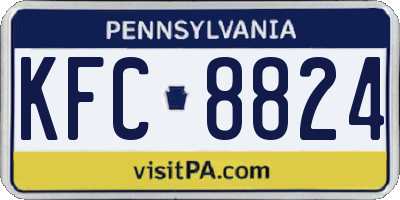 PA license plate KFC8824