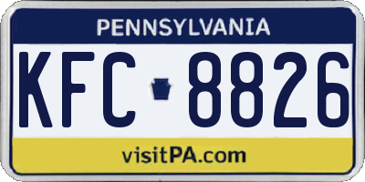 PA license plate KFC8826