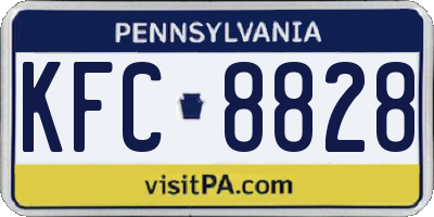 PA license plate KFC8828