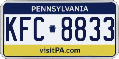 PA license plate KFC8833
