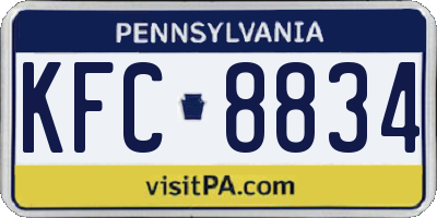 PA license plate KFC8834