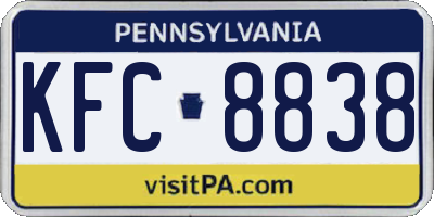 PA license plate KFC8838