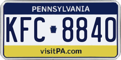 PA license plate KFC8840