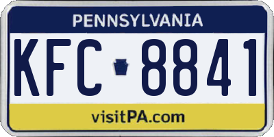 PA license plate KFC8841