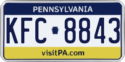 PA license plate KFC8843