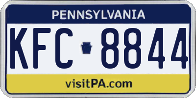 PA license plate KFC8844