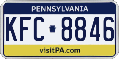 PA license plate KFC8846