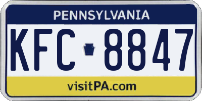 PA license plate KFC8847