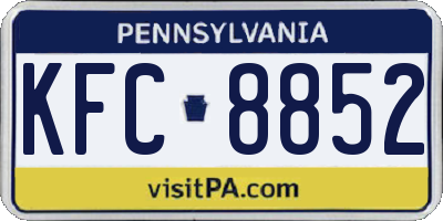 PA license plate KFC8852