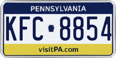 PA license plate KFC8854