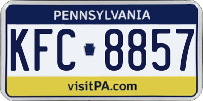 PA license plate KFC8857