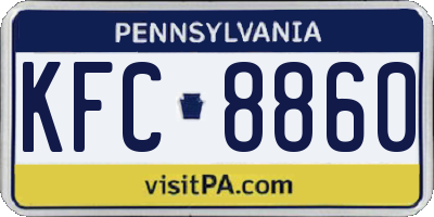 PA license plate KFC8860