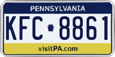 PA license plate KFC8861
