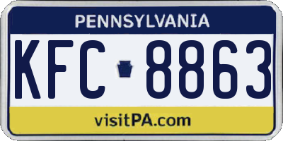PA license plate KFC8863