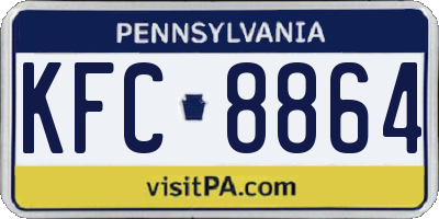PA license plate KFC8864