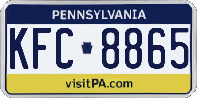 PA license plate KFC8865