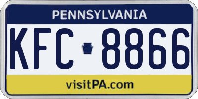 PA license plate KFC8866