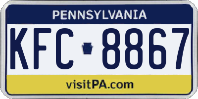 PA license plate KFC8867