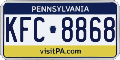 PA license plate KFC8868