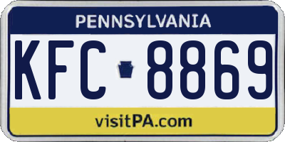 PA license plate KFC8869