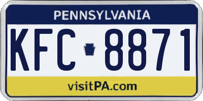 PA license plate KFC8871