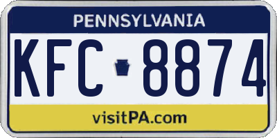 PA license plate KFC8874