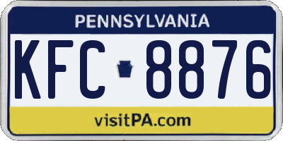 PA license plate KFC8876