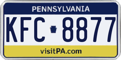 PA license plate KFC8877