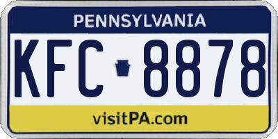 PA license plate KFC8878