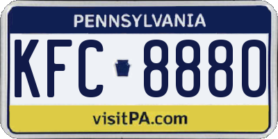 PA license plate KFC8880