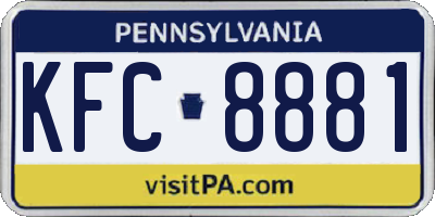 PA license plate KFC8881