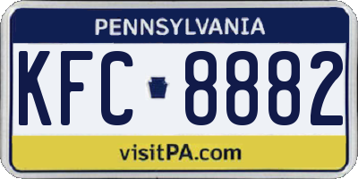 PA license plate KFC8882