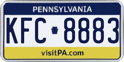 PA license plate KFC8883