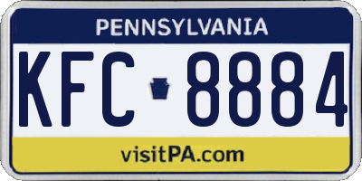PA license plate KFC8884