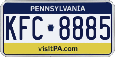 PA license plate KFC8885