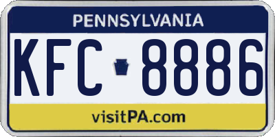 PA license plate KFC8886