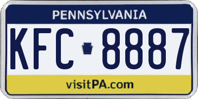 PA license plate KFC8887