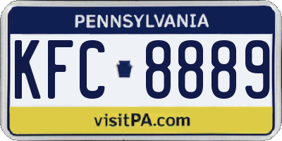 PA license plate KFC8889