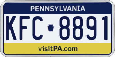 PA license plate KFC8891