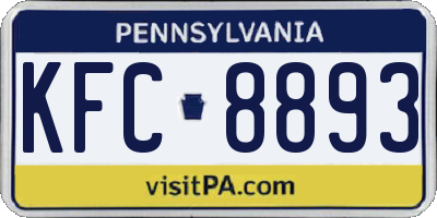 PA license plate KFC8893