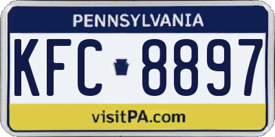 PA license plate KFC8897