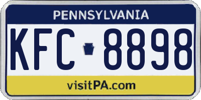 PA license plate KFC8898