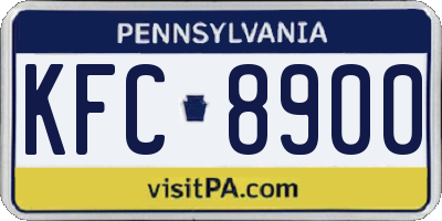 PA license plate KFC8900