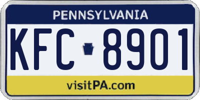 PA license plate KFC8901