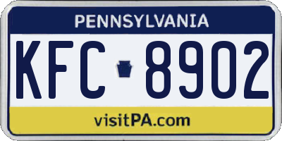 PA license plate KFC8902