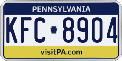 PA license plate KFC8904