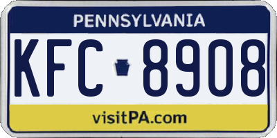 PA license plate KFC8908