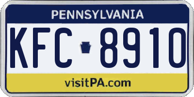 PA license plate KFC8910