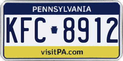 PA license plate KFC8912